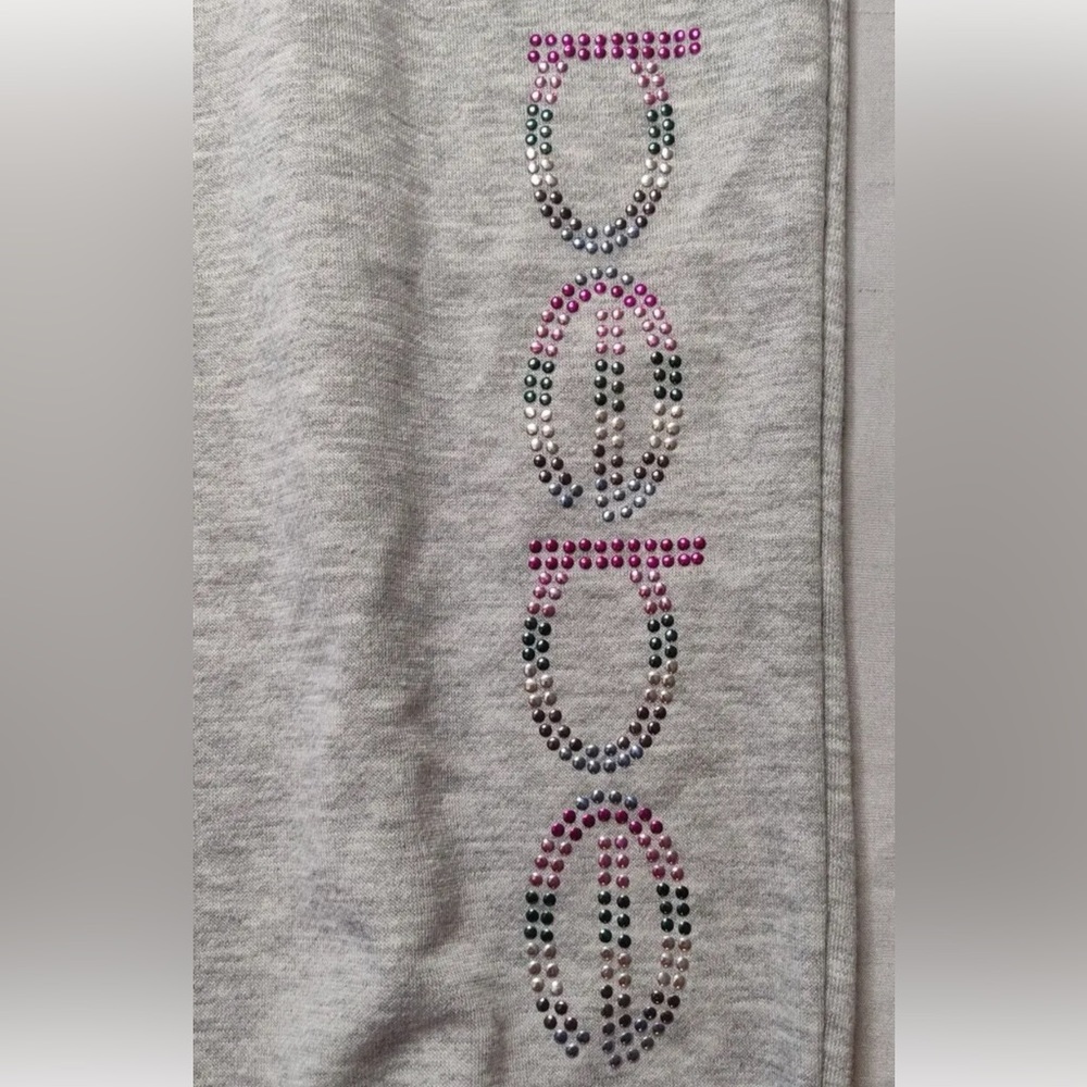 BEBE SPORT Women Nailhead Studded LOGO Joggers Sweat Pants in Heather Grey Nwt - Picture 9 of 11